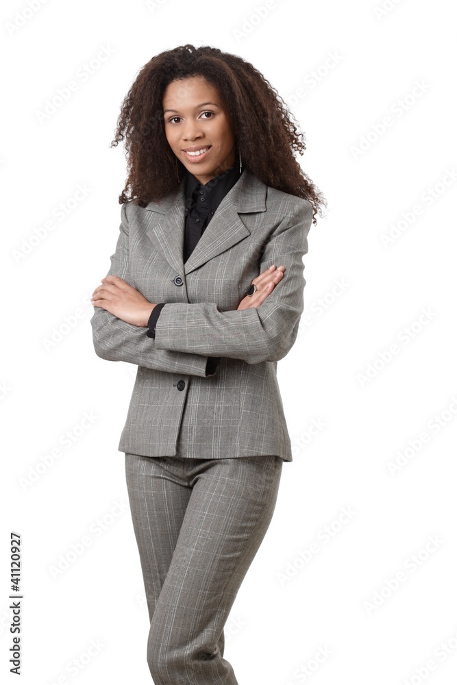 Attractive ethnic businesswoman smiling Attractive ethnic businesswoman smiling