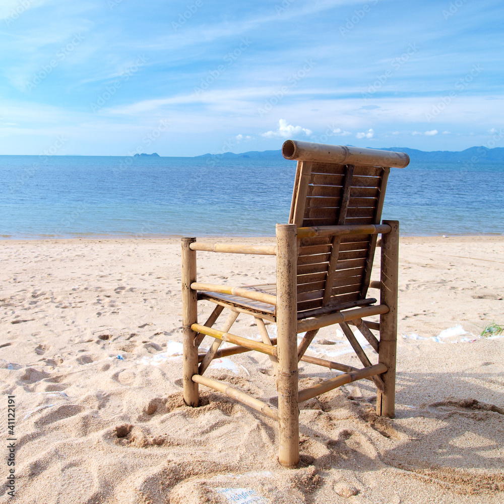 Fototapeta premium chairs on tropical beach