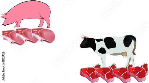 carne maiale e bovino