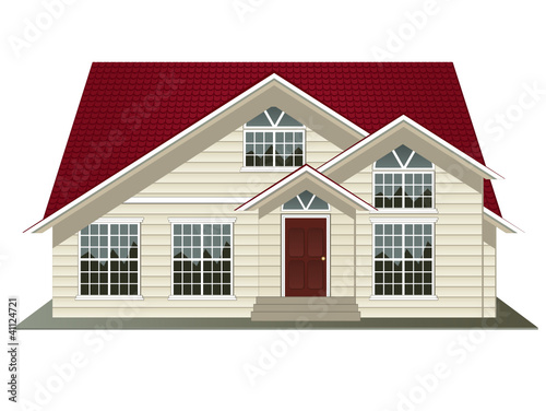 vector illustration of house isolated on white background