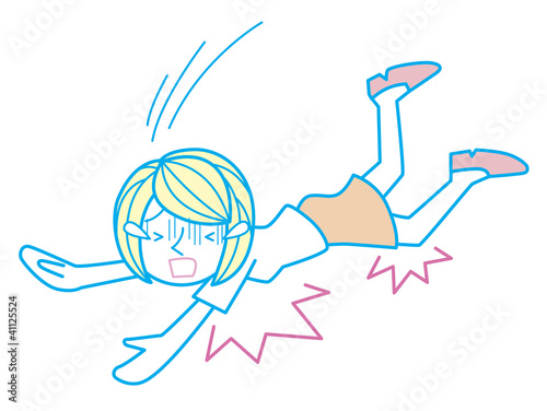 こける女性