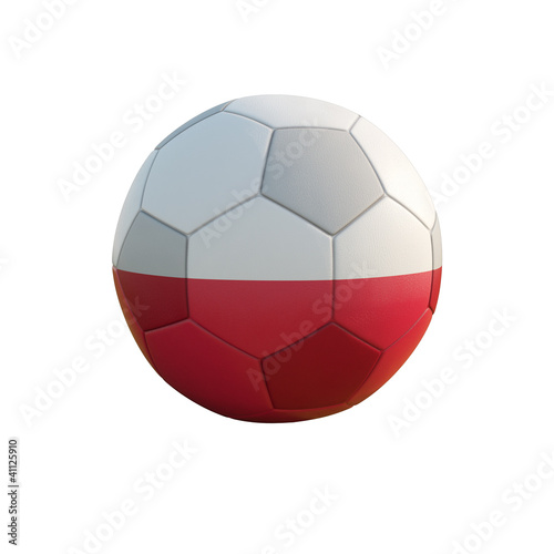poland soccer ball isolated on white