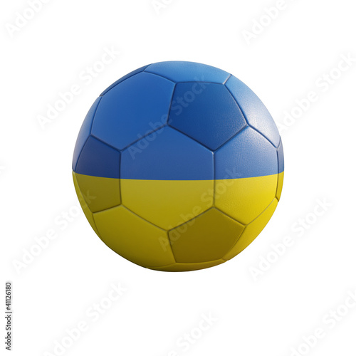 ukraine soccer ball isolated on white