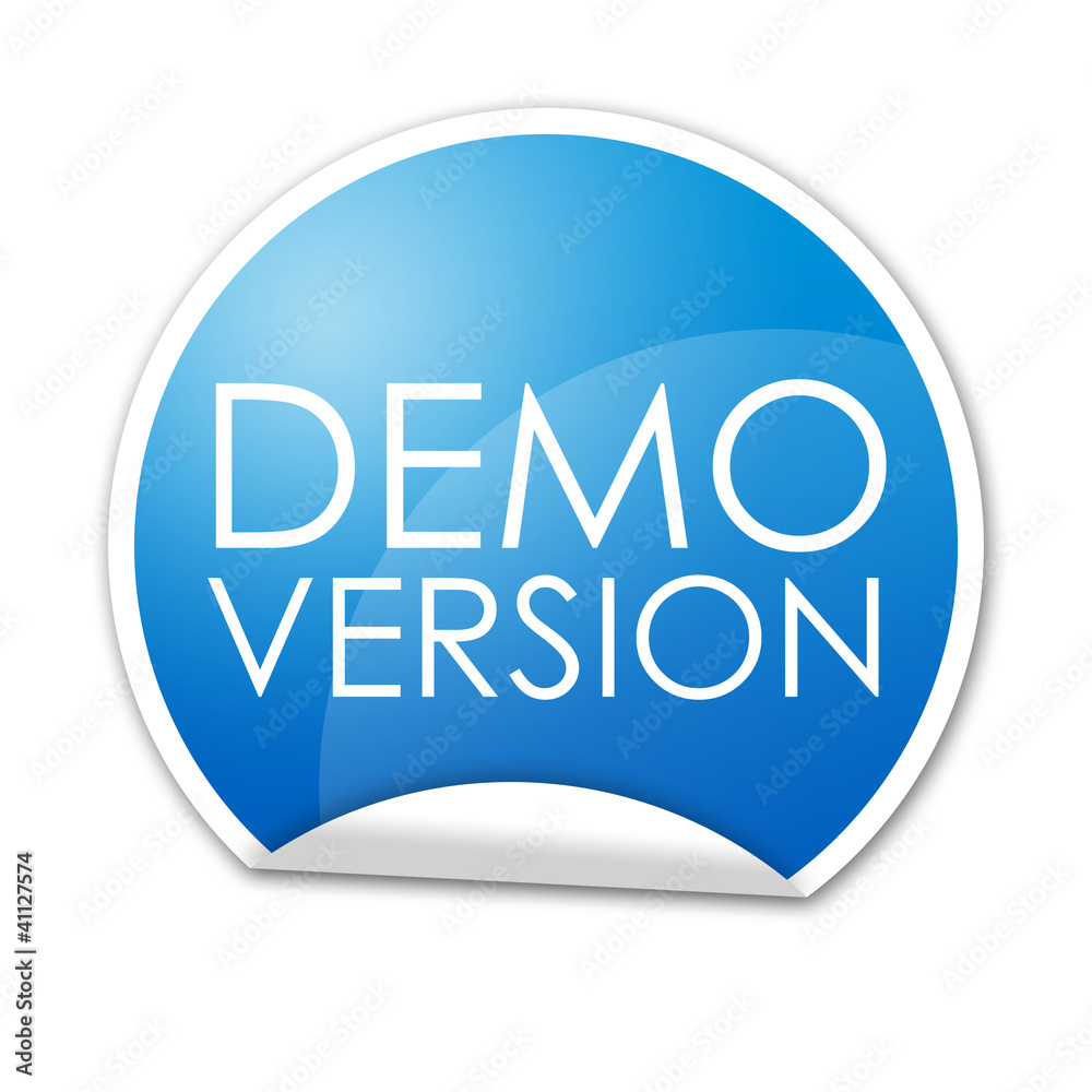 Pegatina con texto DEMO VERSION con reborde Pegatina con texto DEMO VERSION con reborde