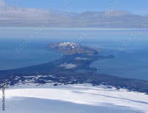 Souther part of  Jan Mayen island from volcano Beerenberg
