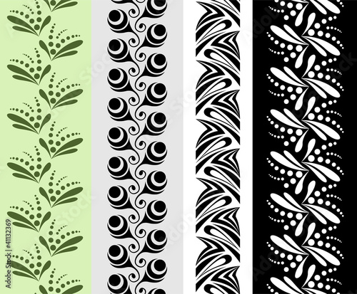 Four seamless ornamental patterns