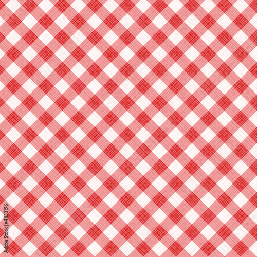Red gingham fabric cloth, seamless pattern included