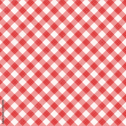 Red gingham fabric cloth, seamless pattern included