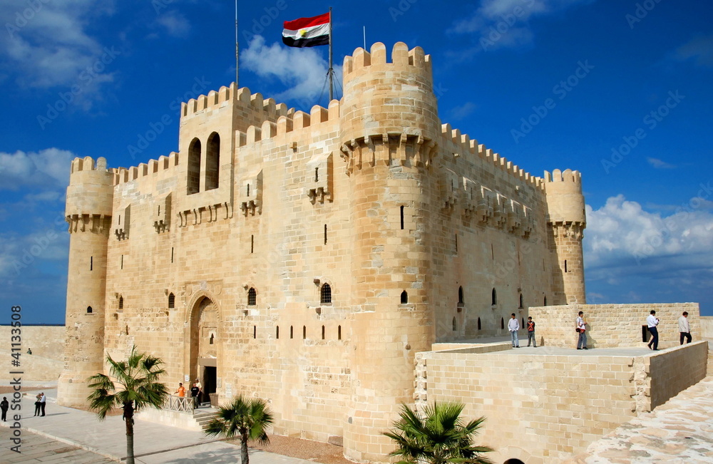 View of fortress in Alexandria in Egypt .
