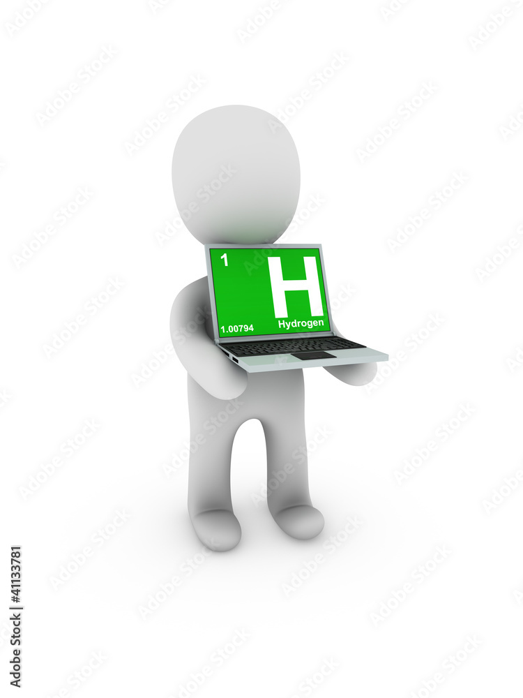 hydrogen symbol on screen laptop hydrogen symbol on screen laptop