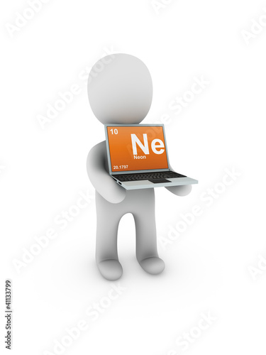 neon symbol on screen laptop