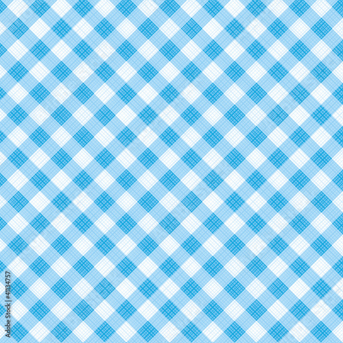 Blue gingham fabric cloth, seamless pattern included
