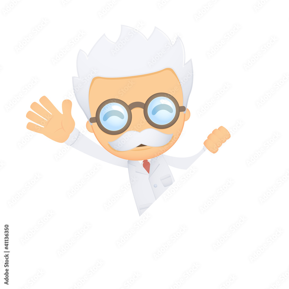 funny cartoon scientist