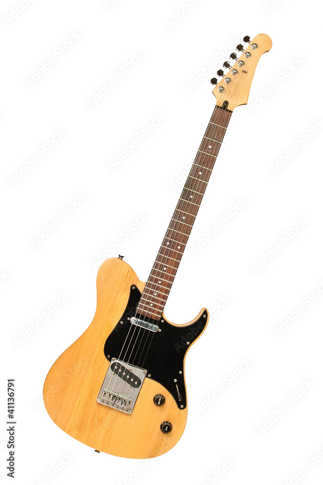 yellow electric guitar