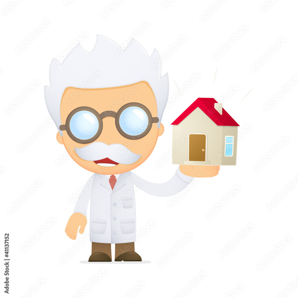 funny cartoon scientist