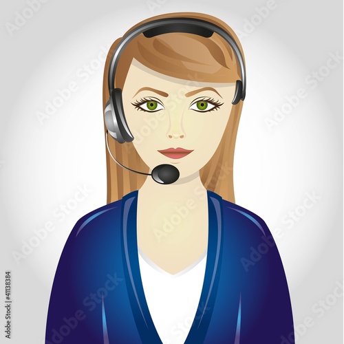 blue suit operator