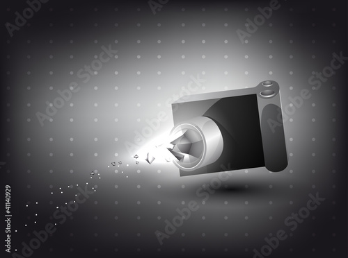 abstract background -camera in 3D with light effect