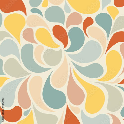 Canvas Print Abstract retro background and seamless vector pattern