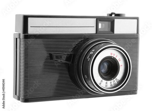 Old photo camera with clipping path