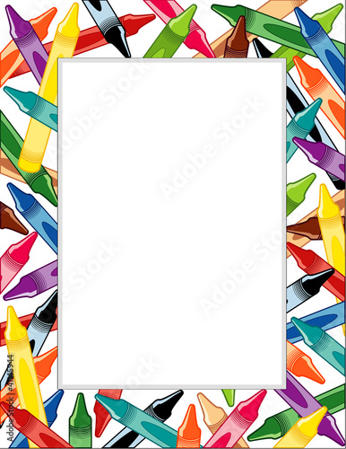 Crayon Frame, copy space for posters, albums, fliers, school.