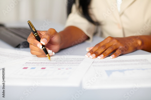 Young professional working on documents