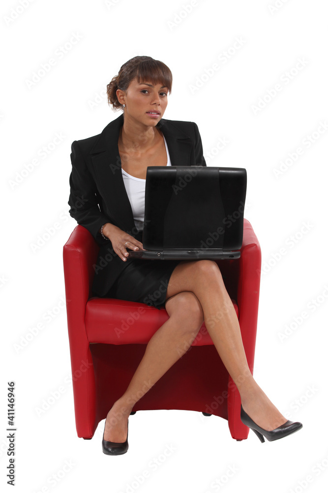 Businesswoman with a laptop Businesswoman with a laptop