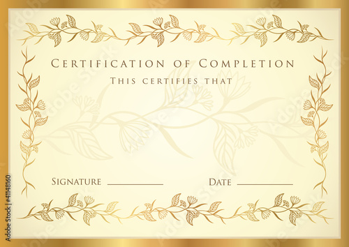 Certificate of completion template. Diploma © Shiny777