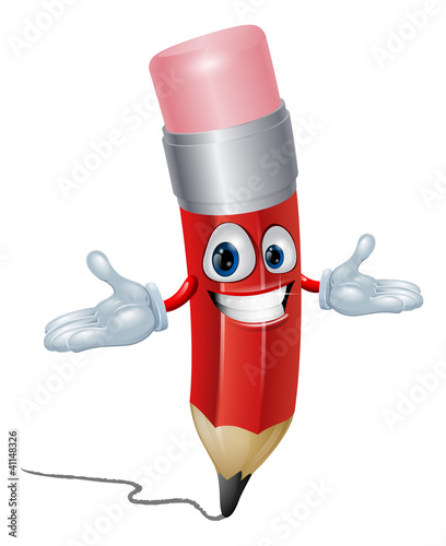 Pencil cartoon character