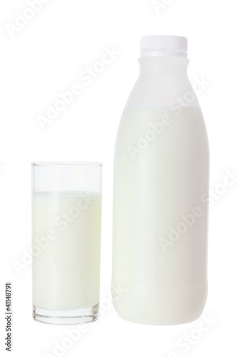 Milk in Bottle and Glass