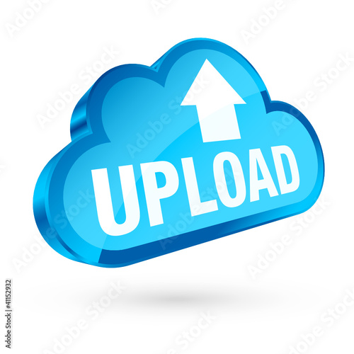 Blue 3D Cloud Blue Frame Upload