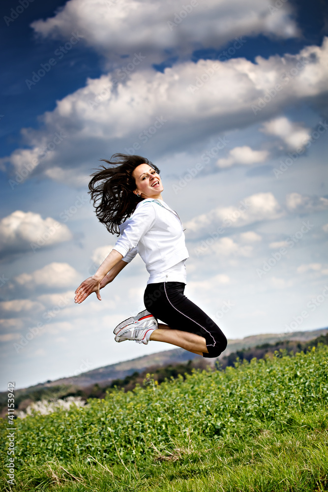 jumping woman