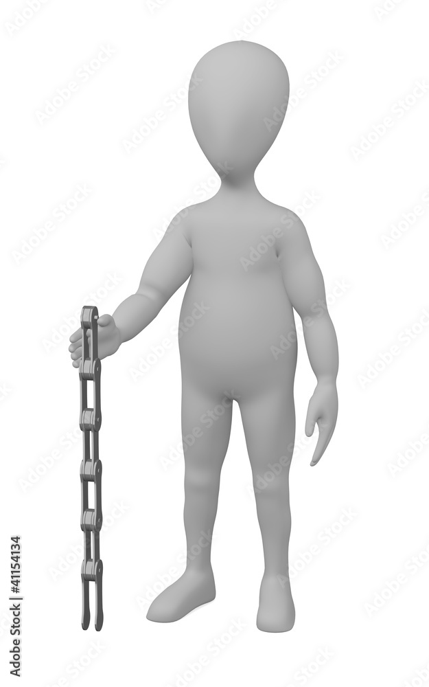 3d render of cartoon character with bike chain 3d render of cartoon character with bike chain