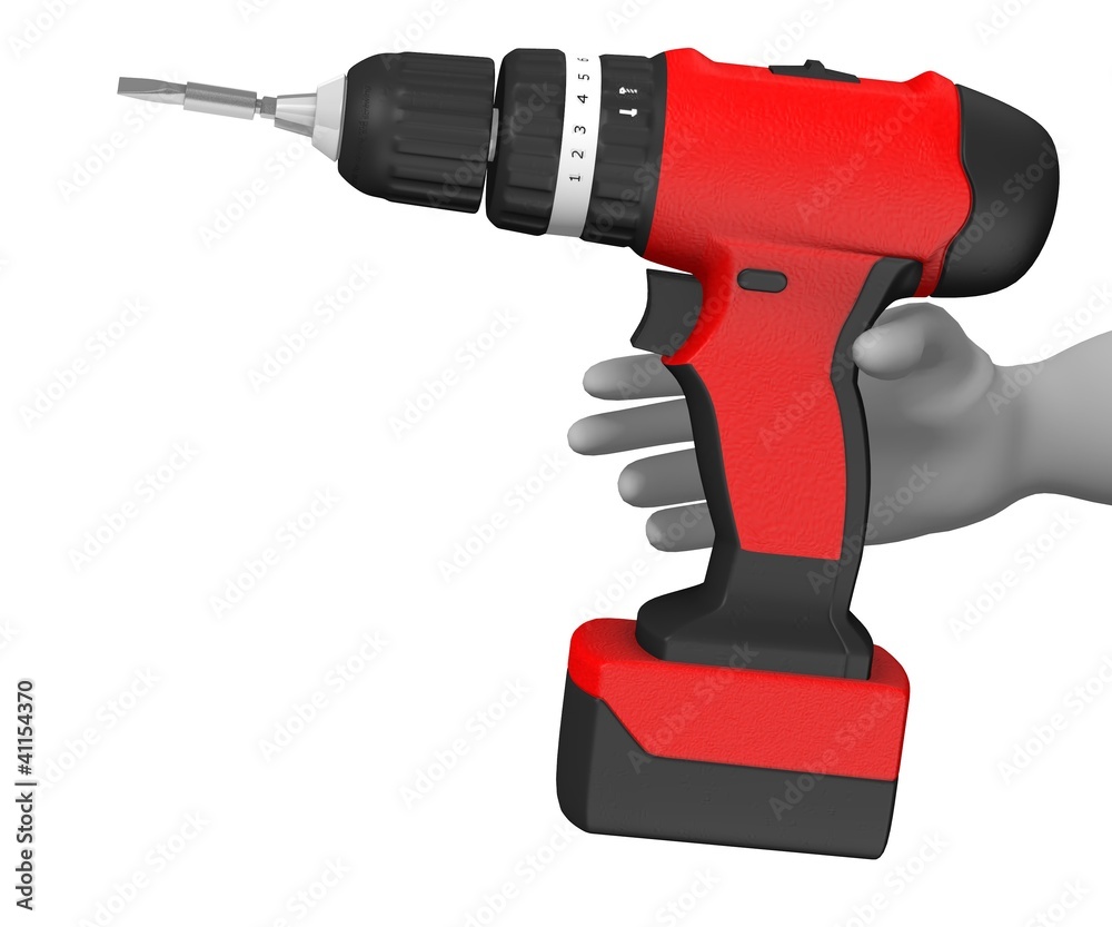 3d render of cartoon character with drill machine
