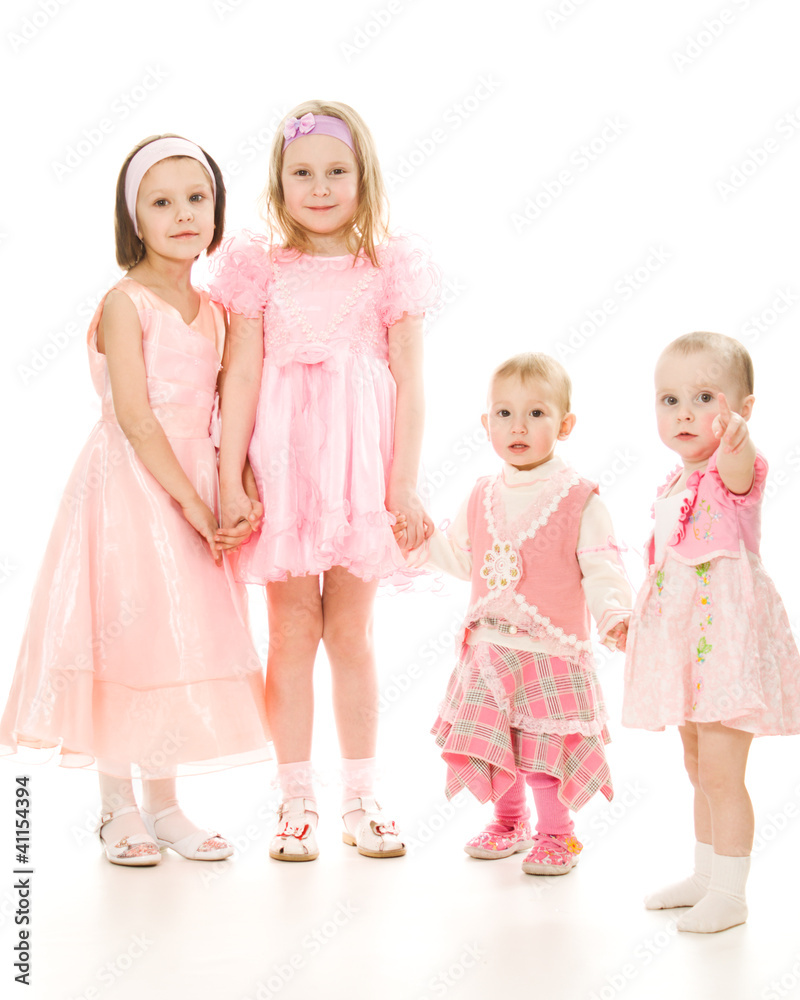 Four friends in a pink dress plays Four friends in a pink dress plays