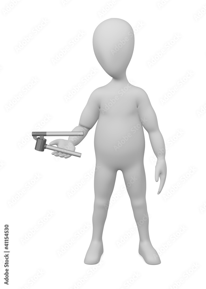 3d render of cartoon character with garlic press 3d render of cartoon character with garlic press