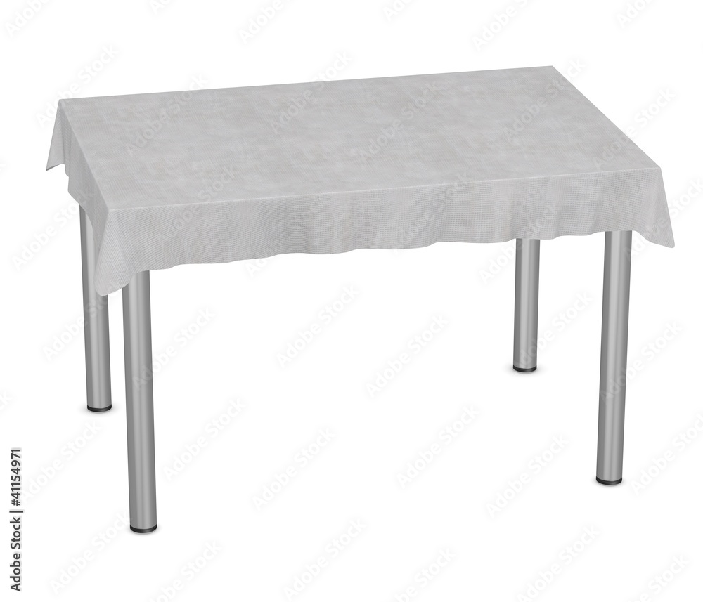 3d render of table with tablecloth 3d render of table with tablecloth