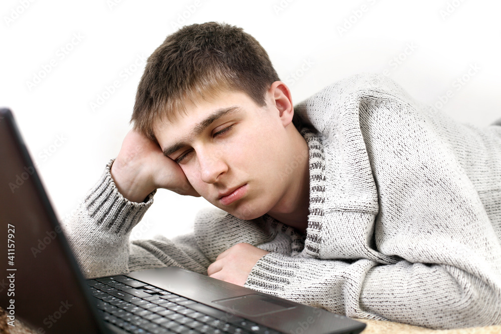 bored teenager with notebook Stock Photo | Adobe Stock