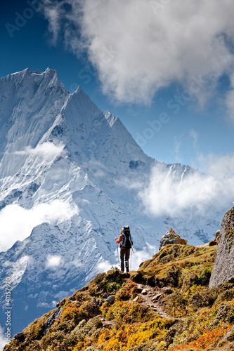 Hiking in Himalaya mountains