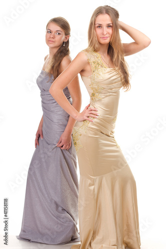 Envy of her friends - two girls in dress