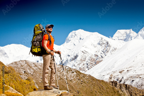 Hiking in Himalaya mountains