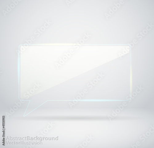 Transparent Glass chat box in vector format