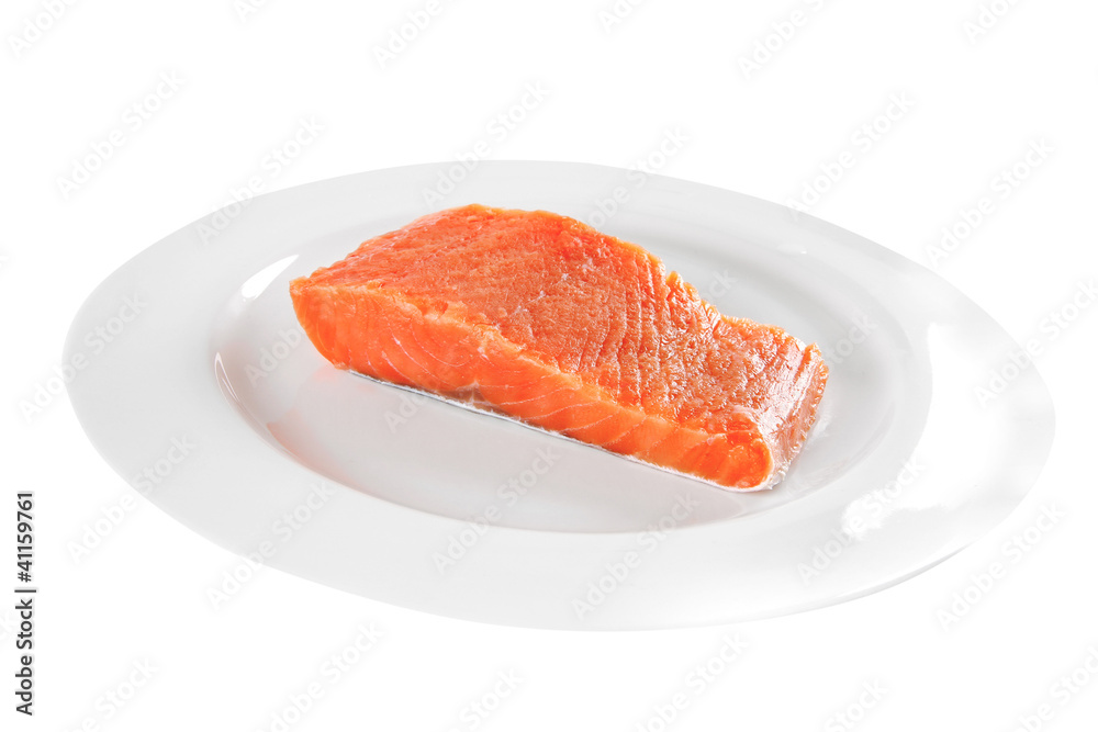 smoked salmon on white plate smoked salmon on white plate