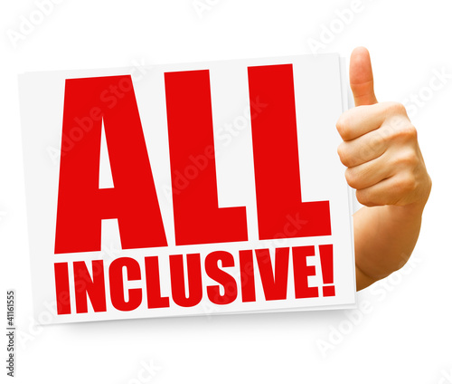 All inclusive! Button, Icon photo