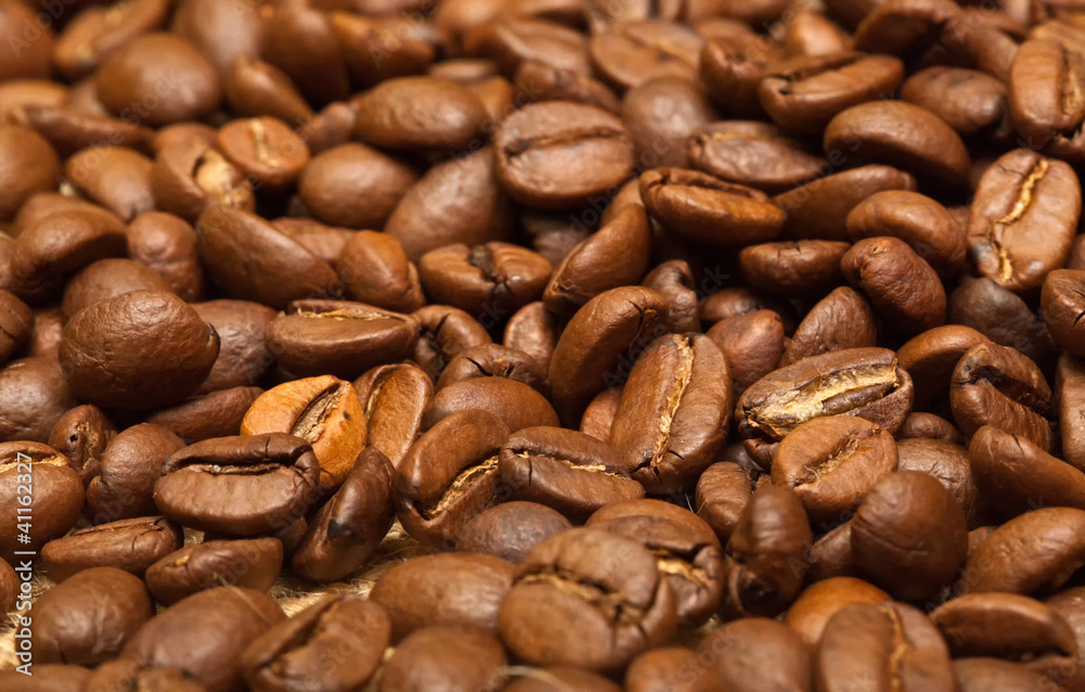 Roasted coffee beans background Roasted coffee beans background