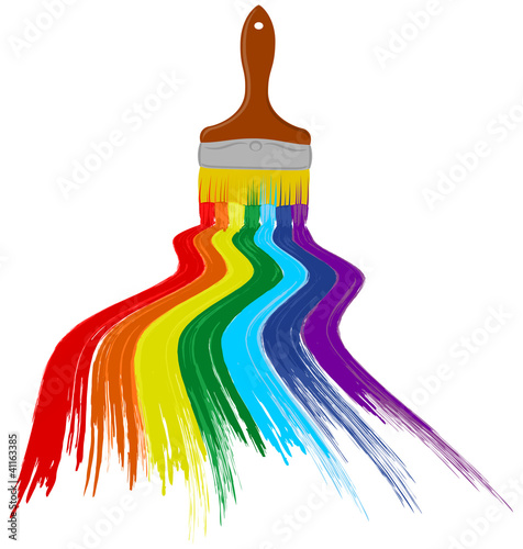 Art rainbow abstract vector background with brush 4