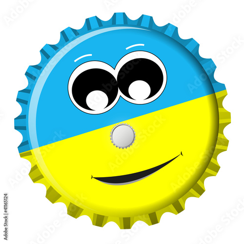 Ukraine Kronkorken Smiley