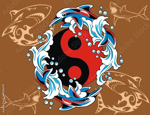 Yin Yang vector symbol