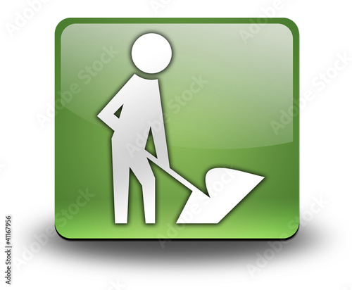 Green 3D Effect Icon "Construction"