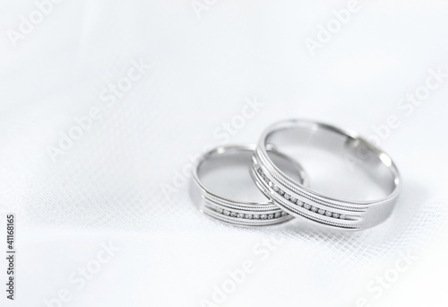 Wedding white golden rings
