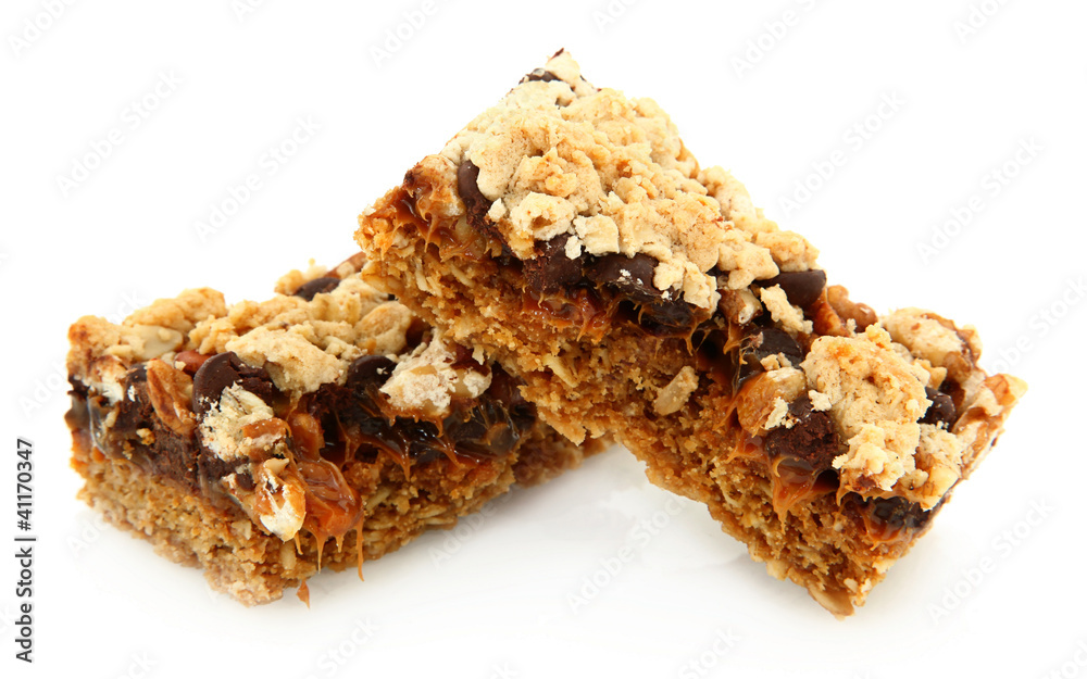 Caramelita Bar Broken In Half Isolated On White Caramelita Bar Broken In Half Isolated On White
